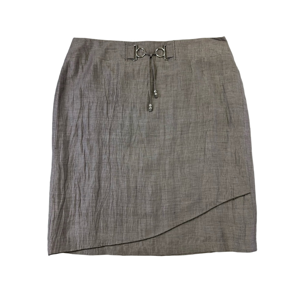 Gerry Weber Taupe Textured Skirt Asymmetrical Hem Womens size 14 European Style